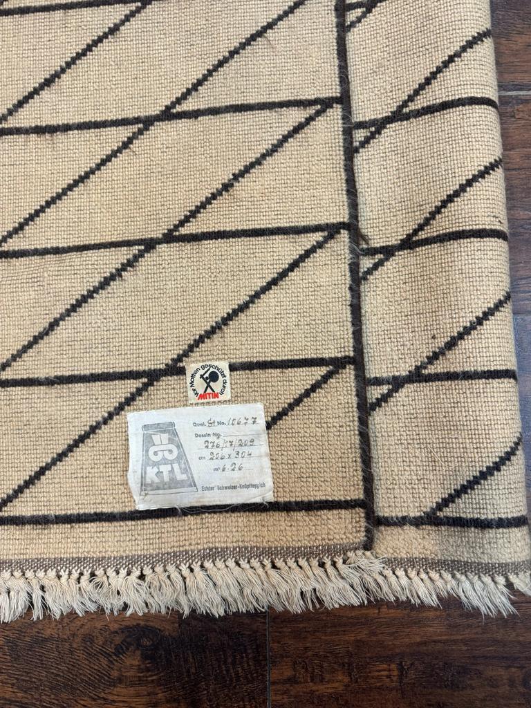 German Rug 7x10, Vintage Handmade Carpet, Contemporary - Nuvé