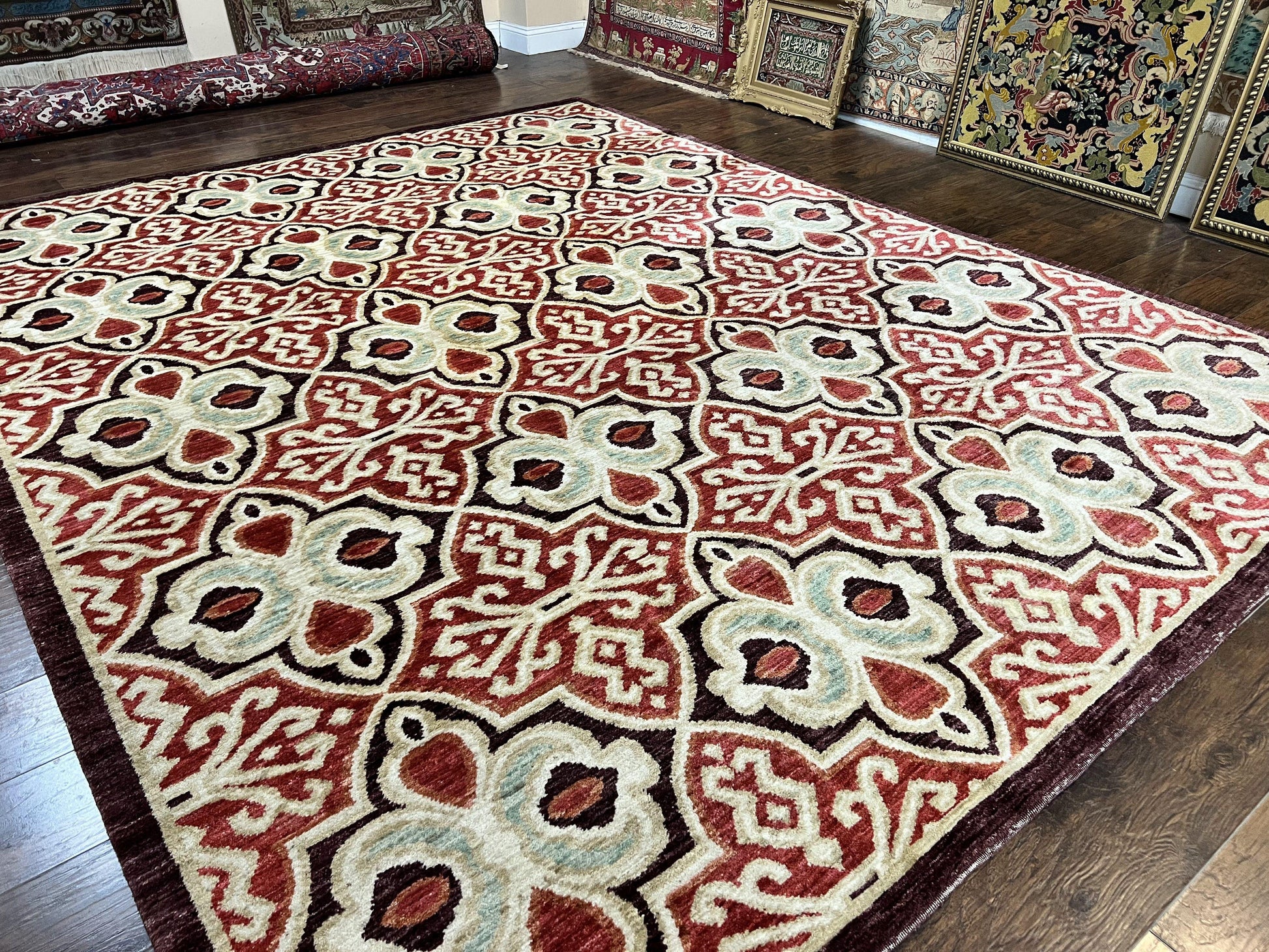 Portuguese Rug 9x12, Vintage Carpet, Handmade Wool Rug - Nuvé