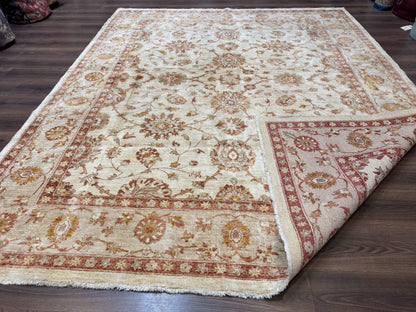Pakistani Peshawar Rug 8x10, Pak Persian Traditional Oriental Carpet, Handmade, Wool, Allover Pattern - Nuvé
