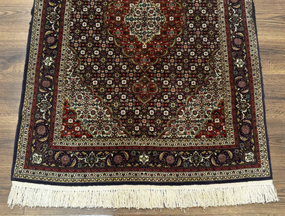 Persian Tabriz Rug 3x5, Wool on Silk Foundation, Very Fine 550 KPSI, Dark Navy Blue - Nuvé