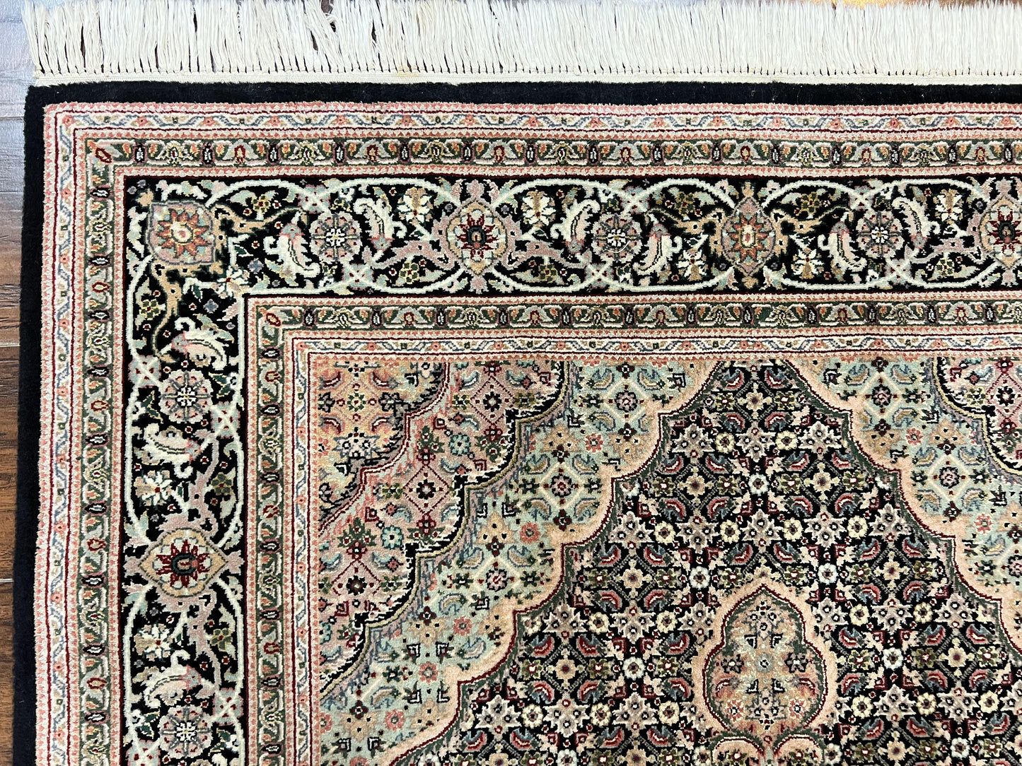 Sino Persian Rug 4x6, Fine Hand Knotted Carpet, Black, Wool, Vintage Rug 4 x 6, Herati Mahi, 300 KPSI - Nuvé