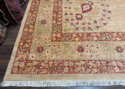 Palace Size Pak Persian Rug 13x17, Haji Jalili Design, Beige and Rust, Wool Hand Knotted, Fine 260 KPSI - Nuvé