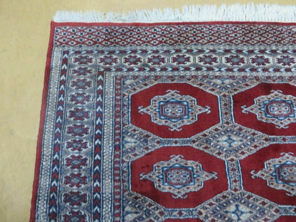 4' X 6' Vintage Handmade Pakistan Turkoman Bokhara Fine Woven Wool Rug Nice