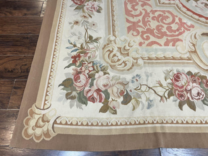 Aubusson Rug 10x14, Wool Handmade Vintage Carpet, Elegant French European Design Rug, Large Room Sized Aubusson Rug, Stark Carpet - Nuvé