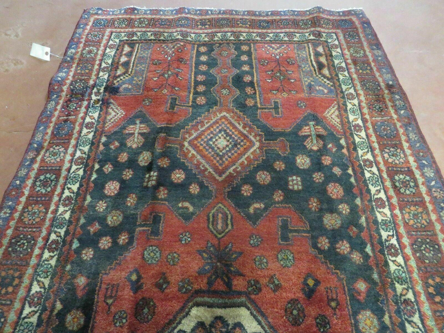 4' X 9' Antique Handmade Turkish Tribal Oriental Geometric Wool Rug # 605 - Nuvé