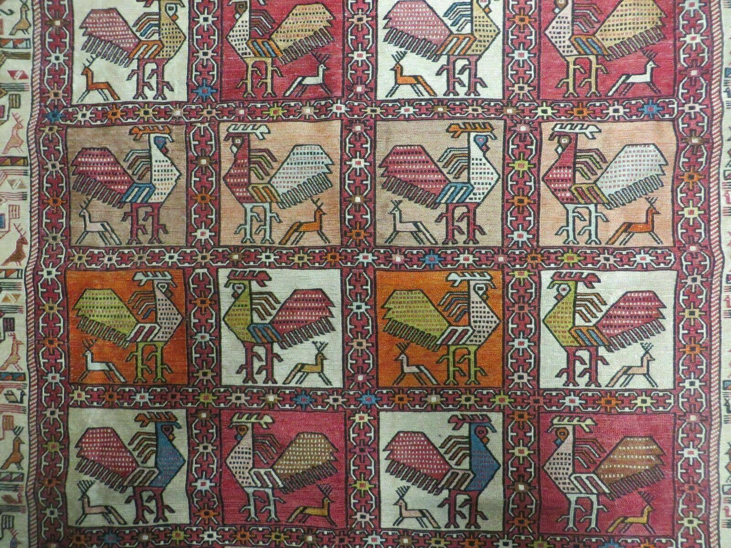 4' X 6' Vintage Russian Kilim Handmade Flat Soumak Weave Silk Wool Rug Organic - Nuvé