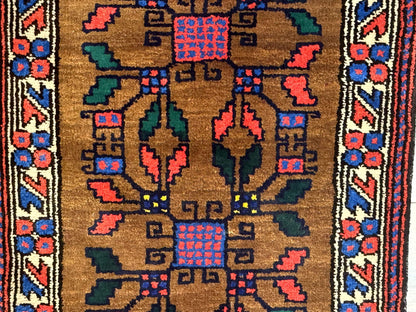 Small Persian Baluchi Rug, Tribal Rug, Brown, Multicolor - Nuvé
