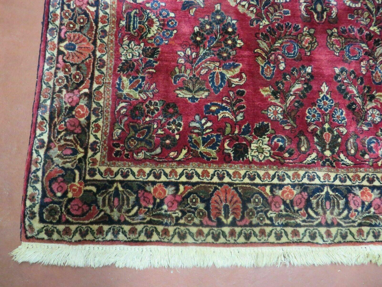 Persian Sarouk Rug 4x6, Red, Floral, Antique - Nuvé