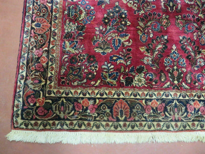 Persian Sarouk Rug 4x6, Red, Floral, Antique - Nuvé