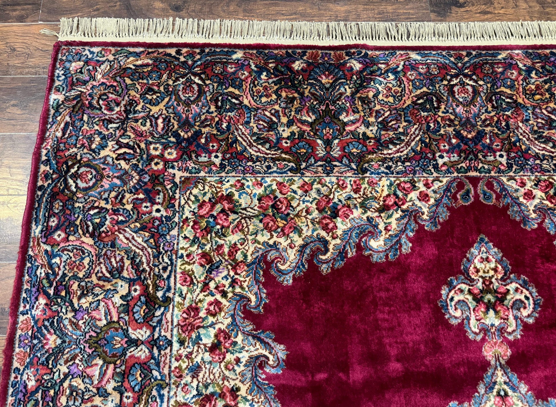 Karastan Rug 8.8 x 12 - Red Floral Kirman - Wool Pile Carpet - Nuvé