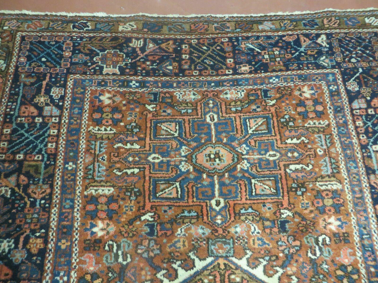 Persian Karajeh Rug 5x6, Antique Geometric Medallion Carpet - Nuvé