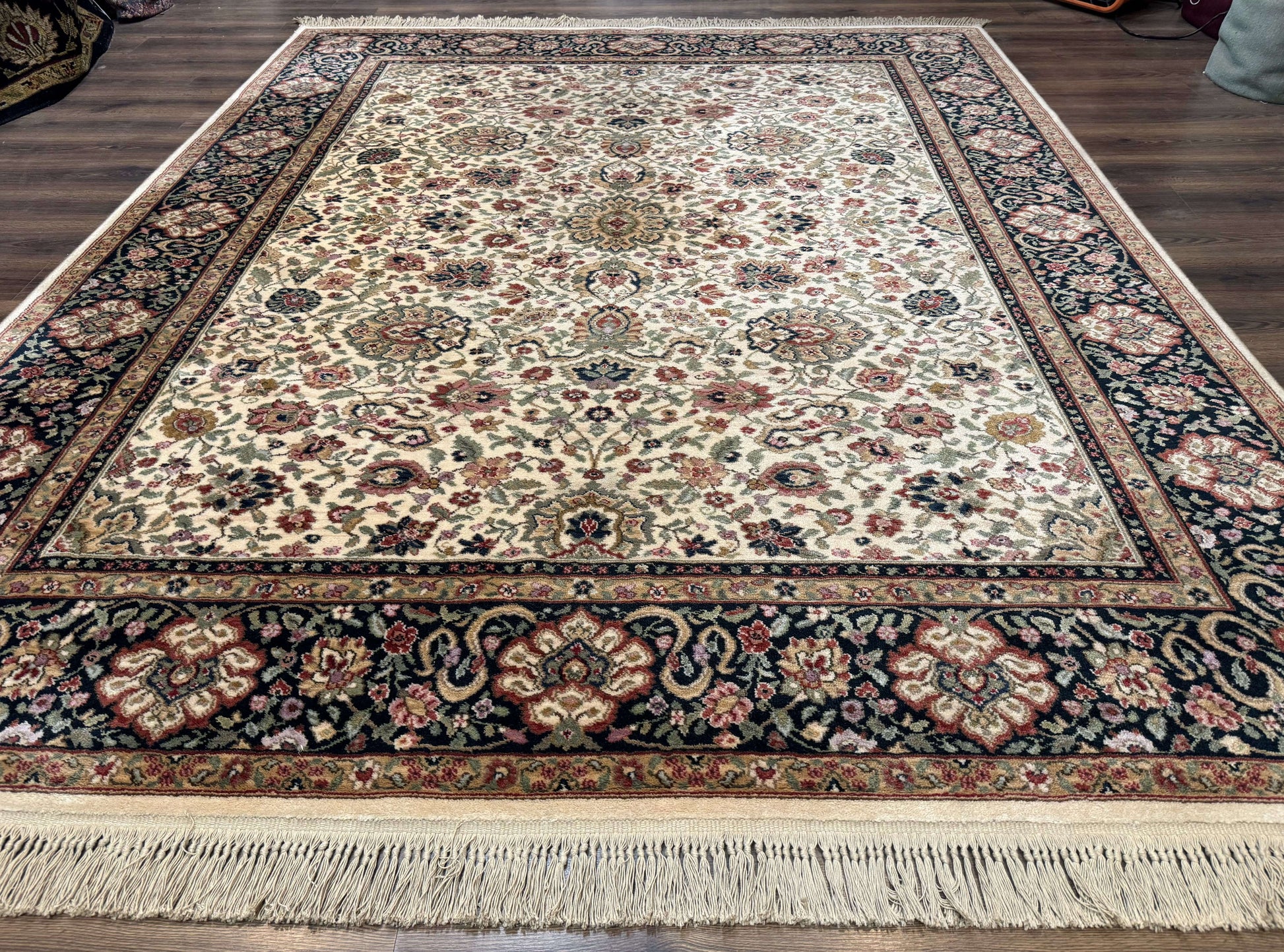 Karastan Rug 8.8 x 12 Ivory Indo Kirman #700/706, Wool Original Series - Nuvé