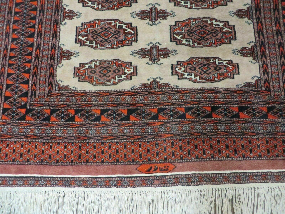 4' X 6' Vintage Handmade Bokhara Turkoman Pakistan Wool Rug Carpet Nice