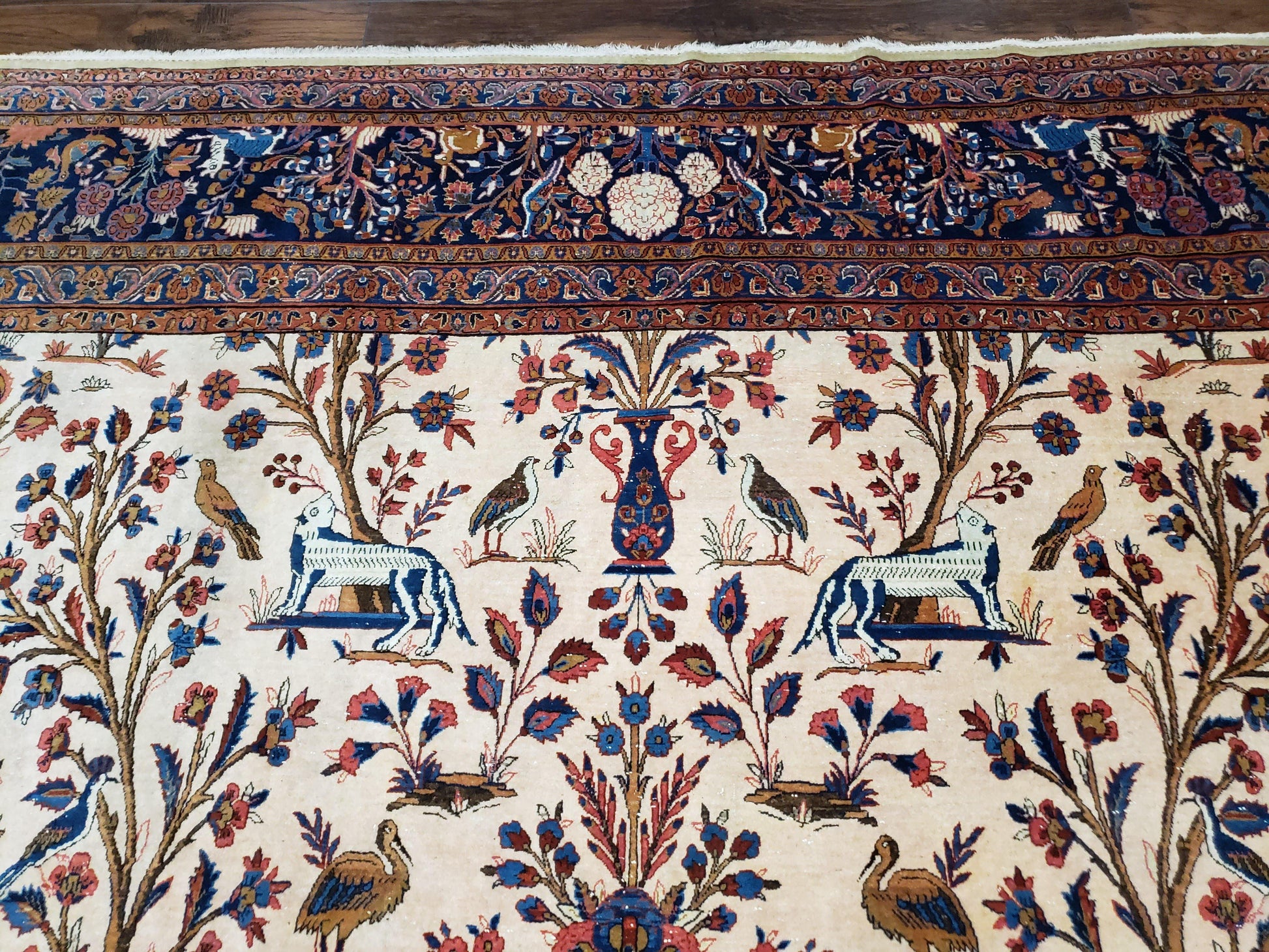 Antique Persian Kashan Tree of Life Rug 10x13 - Nuvé