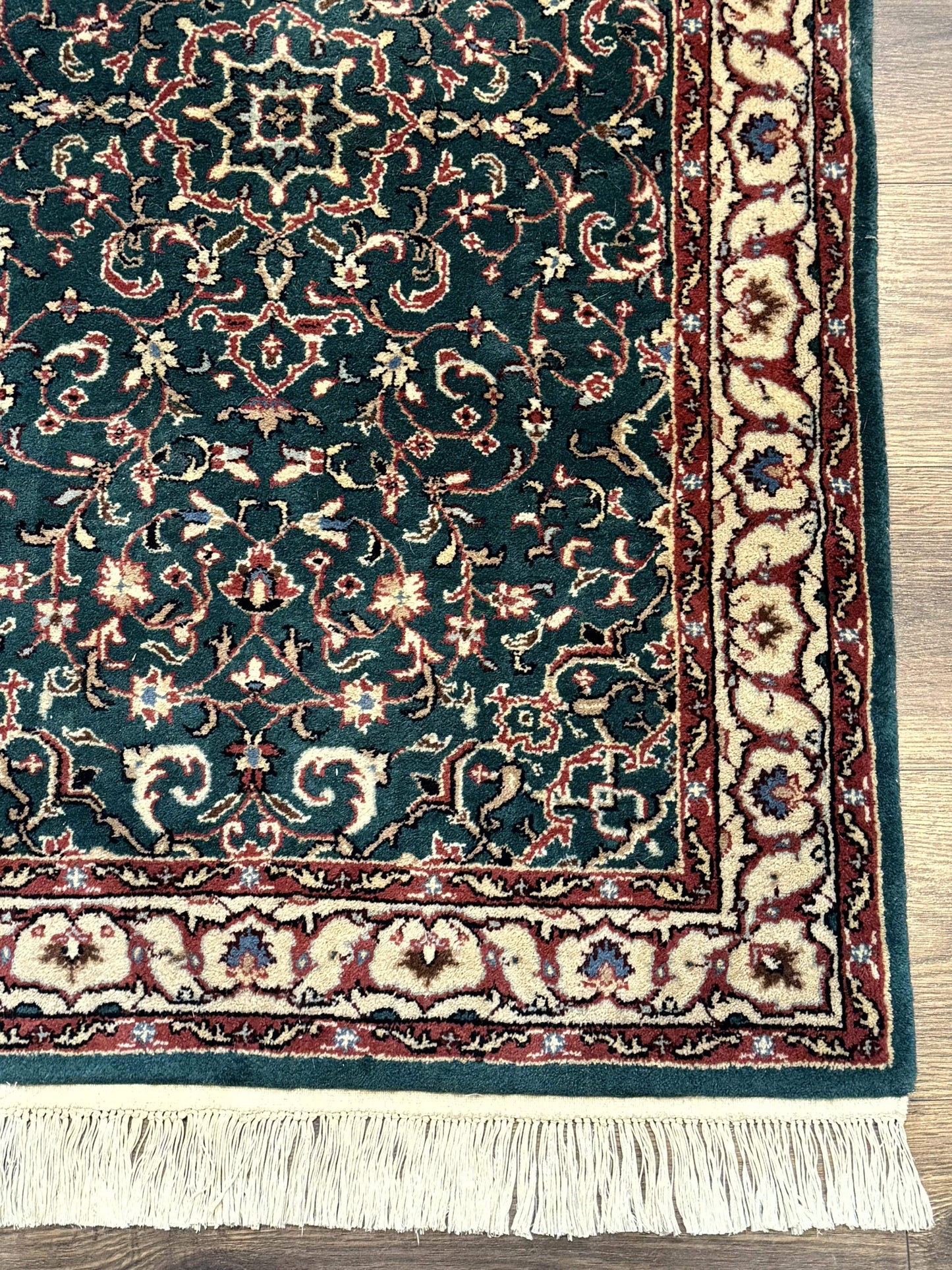 Dark Green Indo Persian Rug 2.5 x 4, Hand Knotted Wool Small Oriental Carpet - Nuvé