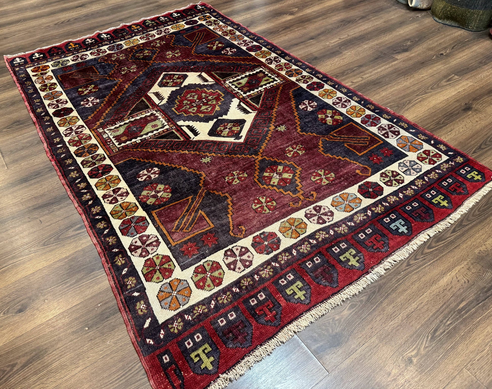 Turkish Kazak Rug 5x7, Geometric - Nuvé