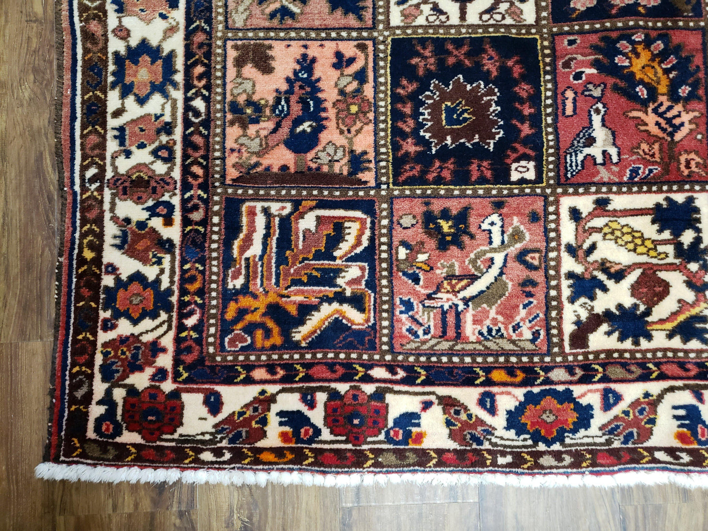 Antique Persian Bakhtiari Rug circa 1920s, Kheshti Panel Design, Wool, Hand-Knotted, 5'3" x 10' - Nuvé