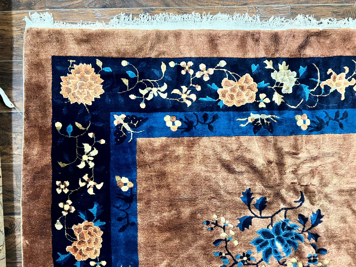 Antique Chinese Wool Rug 9x12, Large Peking Carpet, Handmade, Nichols Rug - Nuvé