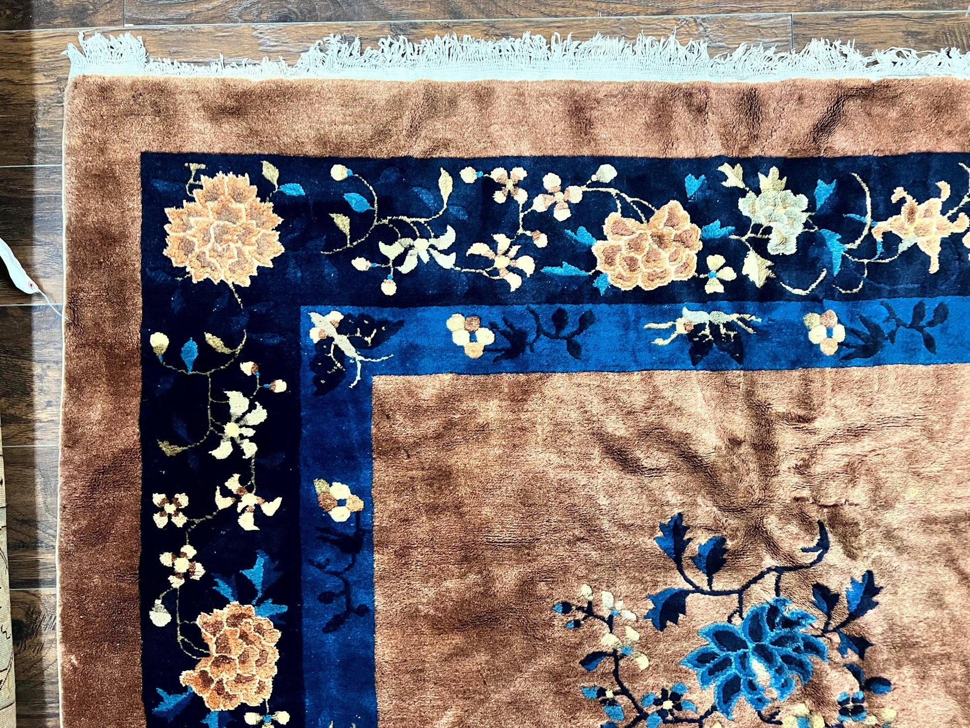Antique Chinese Wool Rug 9x12, Large Peking Carpet, Handmade, Nichols Rug - Nuvé