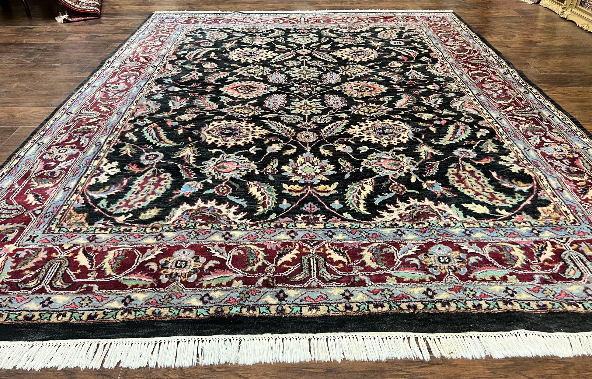 Indo Persian Rug 8x10, Nourison Carpet, Floral, Hand Knotted Vintage Wool Rug - Nuvé