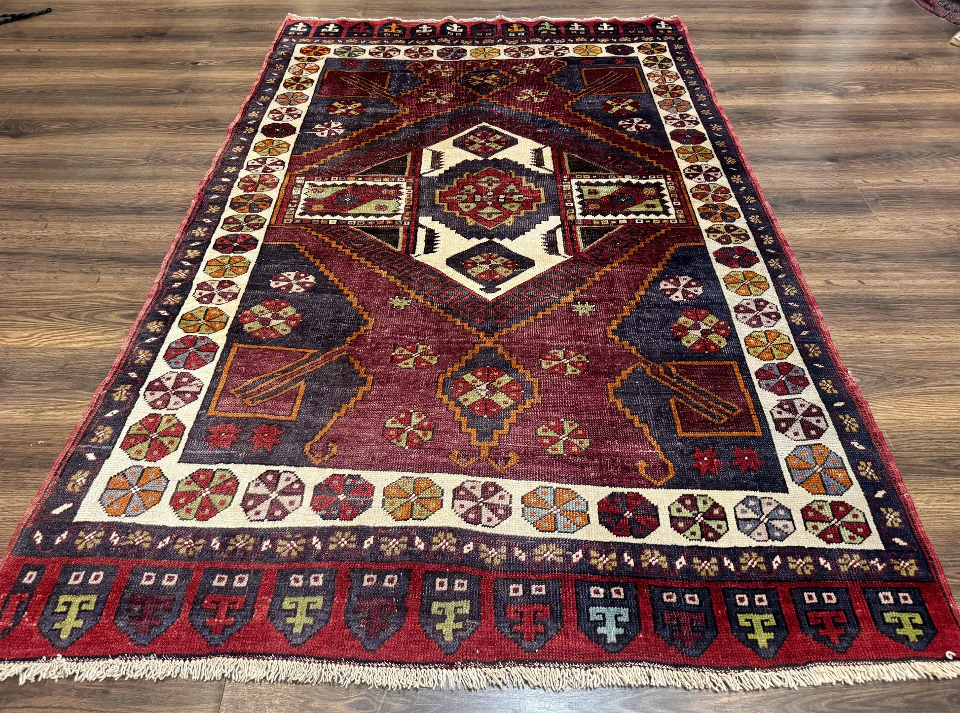 Turkish Kazak Rug 5x7, Geometric - Nuvé