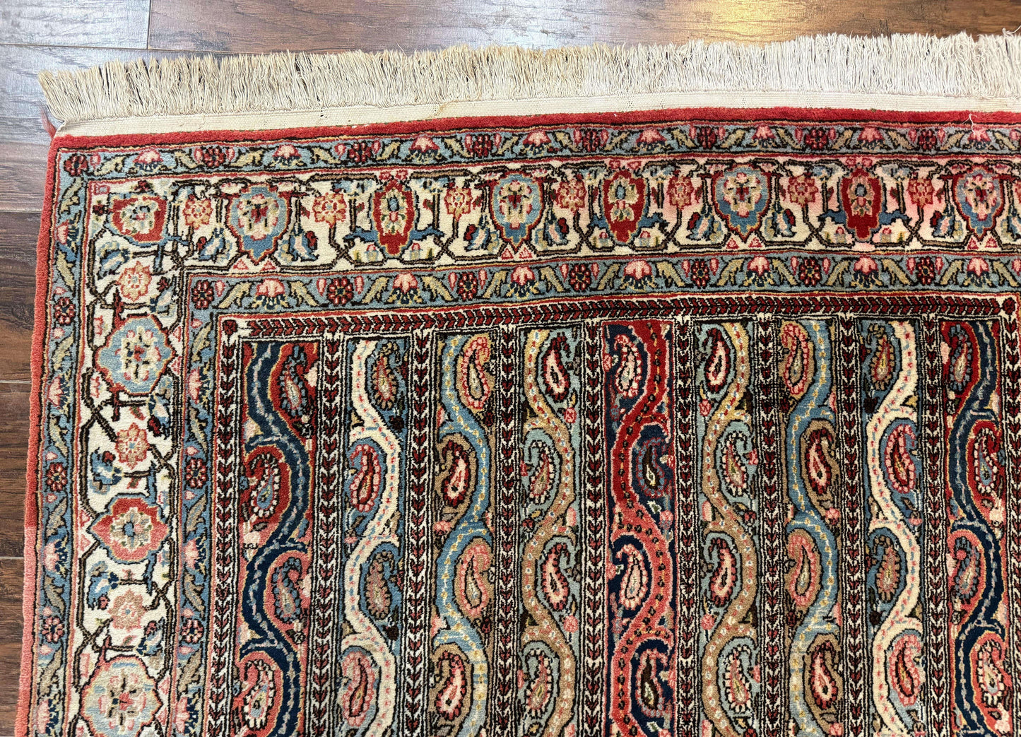 Persian Qum Rug 4x7, Striped Paisley Boteh Design - Nuvé