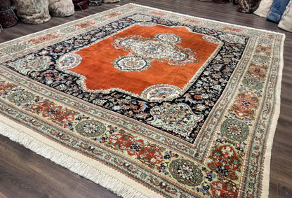 Persian Rug 11x13, Semi Open Field, Soft Wool Pile, Vintage Persian Carpet, Persian Tabriz Tabatabai - Nuvé