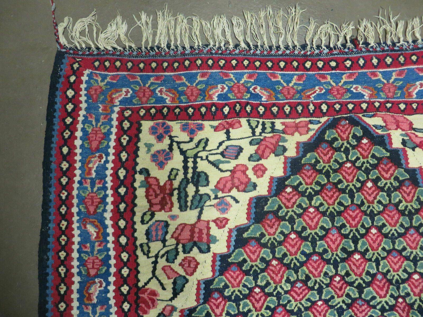 4' X 6' Vintage Handmade Turkish Flat weave Rug Tribal - Nuvé