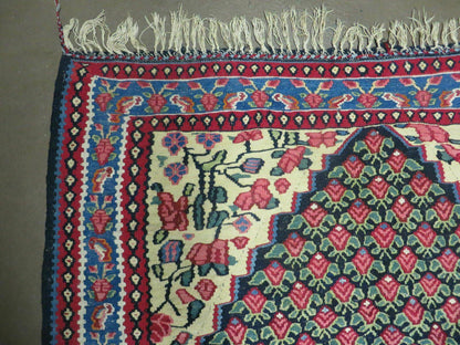 4' X 6' Vintage Handmade Turkish Flat weave Rug Tribal - Nuvé