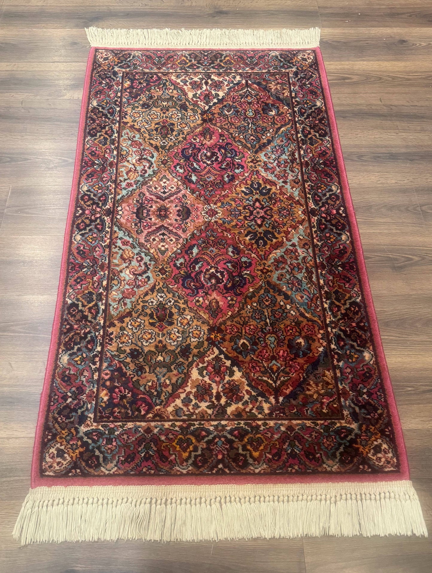 Karastan Rug 3x5 Multicolor Panel Kirman #717, Original 700 Series, Wool Pile, Discontinued - Nuvé