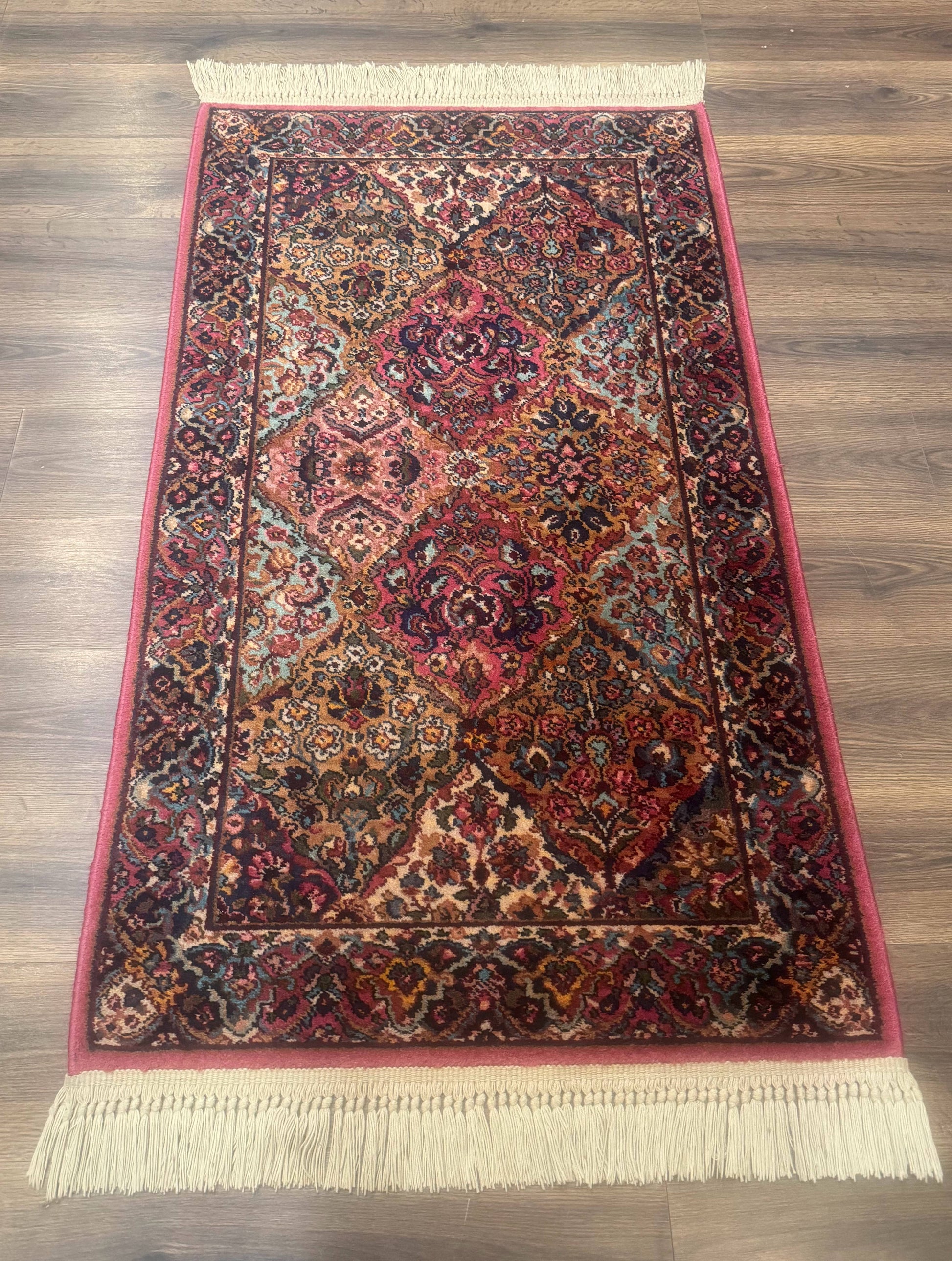 Karastan Rug 3x5 Multicolor Panel Kirman #717, Original 700 Series, Wool Pile, Discontinued - Nuvé