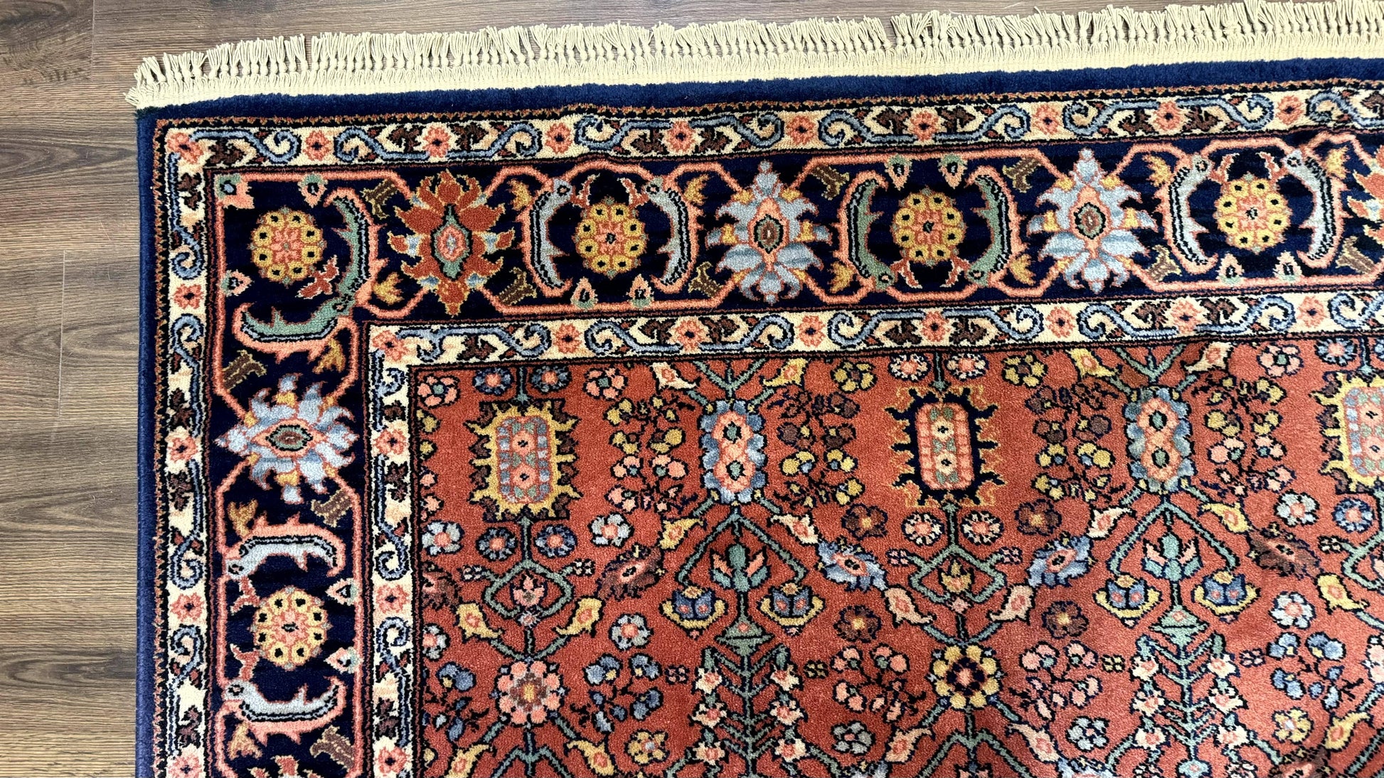 5.9 x 9 Karastan Serapi Rug #729, Wool Karastan Carpet, Original 700 Series, Red and Dark Blue, Discontinued, 6x9 Vintage Karastan, Rare - Nuvé