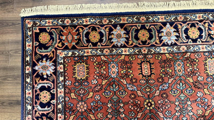 5.9 x 9 Karastan Serapi Rug #729, Wool Karastan Carpet, Original 700 Series, Red and Dark Blue, Discontinued, 6x9 Vintage Karastan, Rare - Nuvé