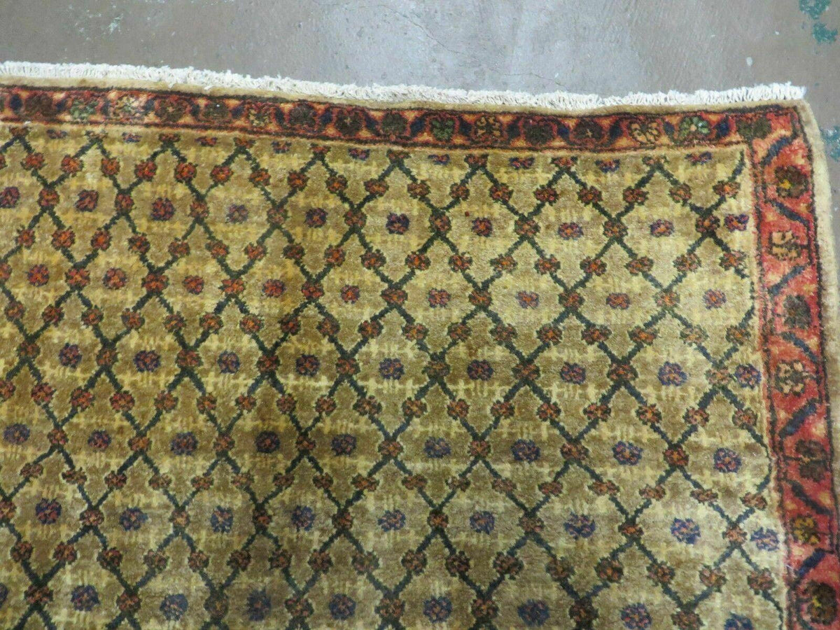 4' X 6' Handmade Indian Allover Wool Rug Camel Hair Color #119