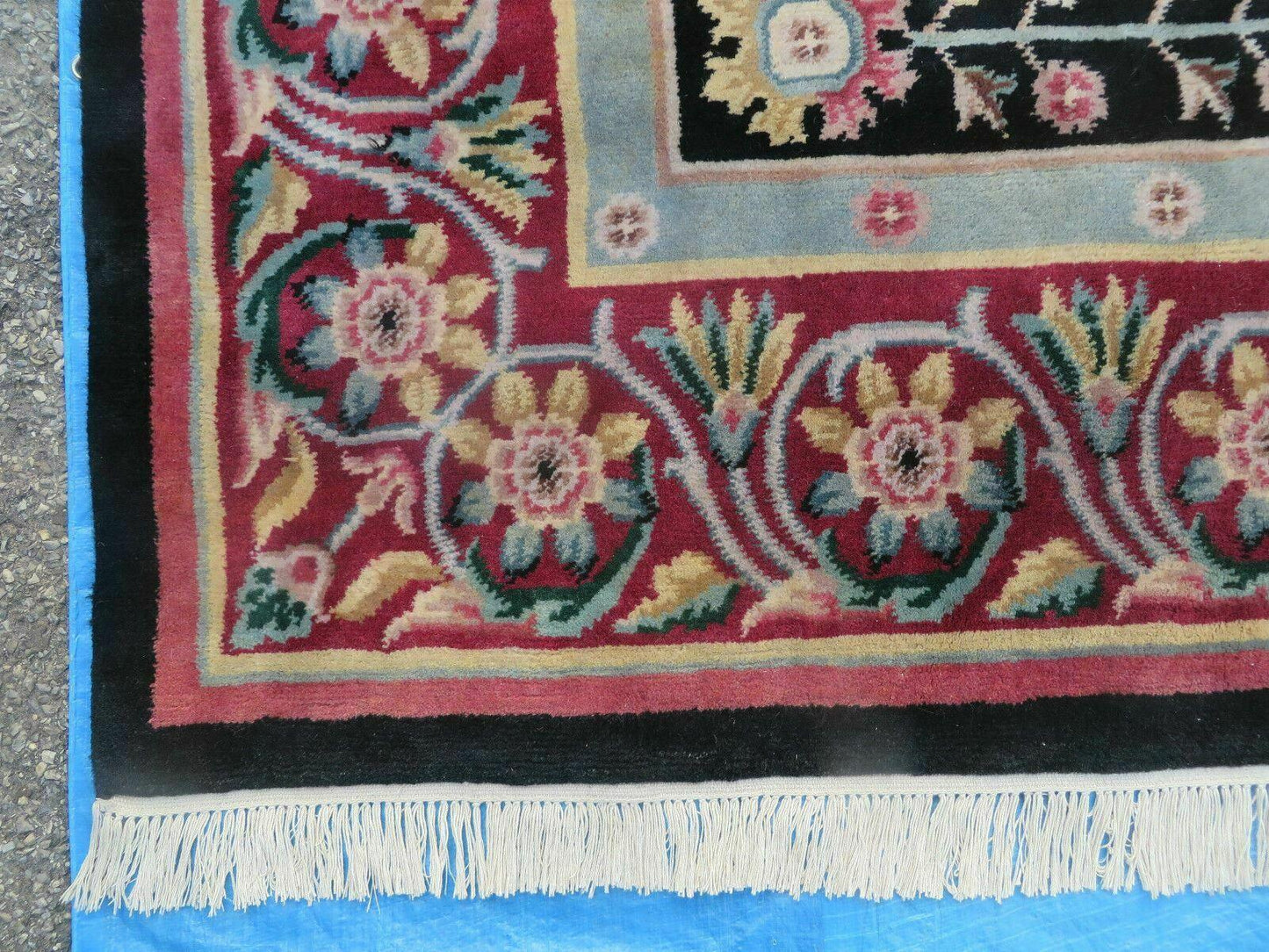 9' X 12' Decorative Chinese Aubusson Hand Knotted Pile Wool Rug Black Nice - Nuvé