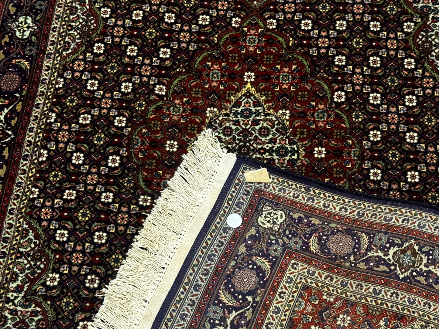 Persian Tabriz Rug 3x5, Wool on Silk Foundation, Very Fine 550 KPSI, Dark Navy Blue - Nuvé