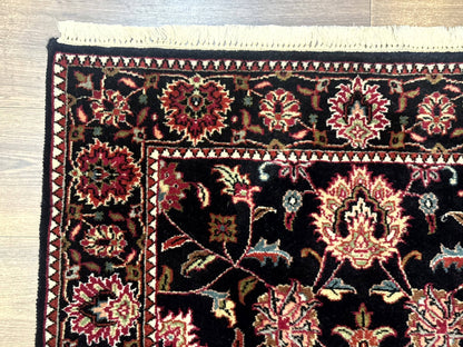 Indo Persian Sarouk Rug 3x5, Black Traditional Oriental Carpet - Nuvé