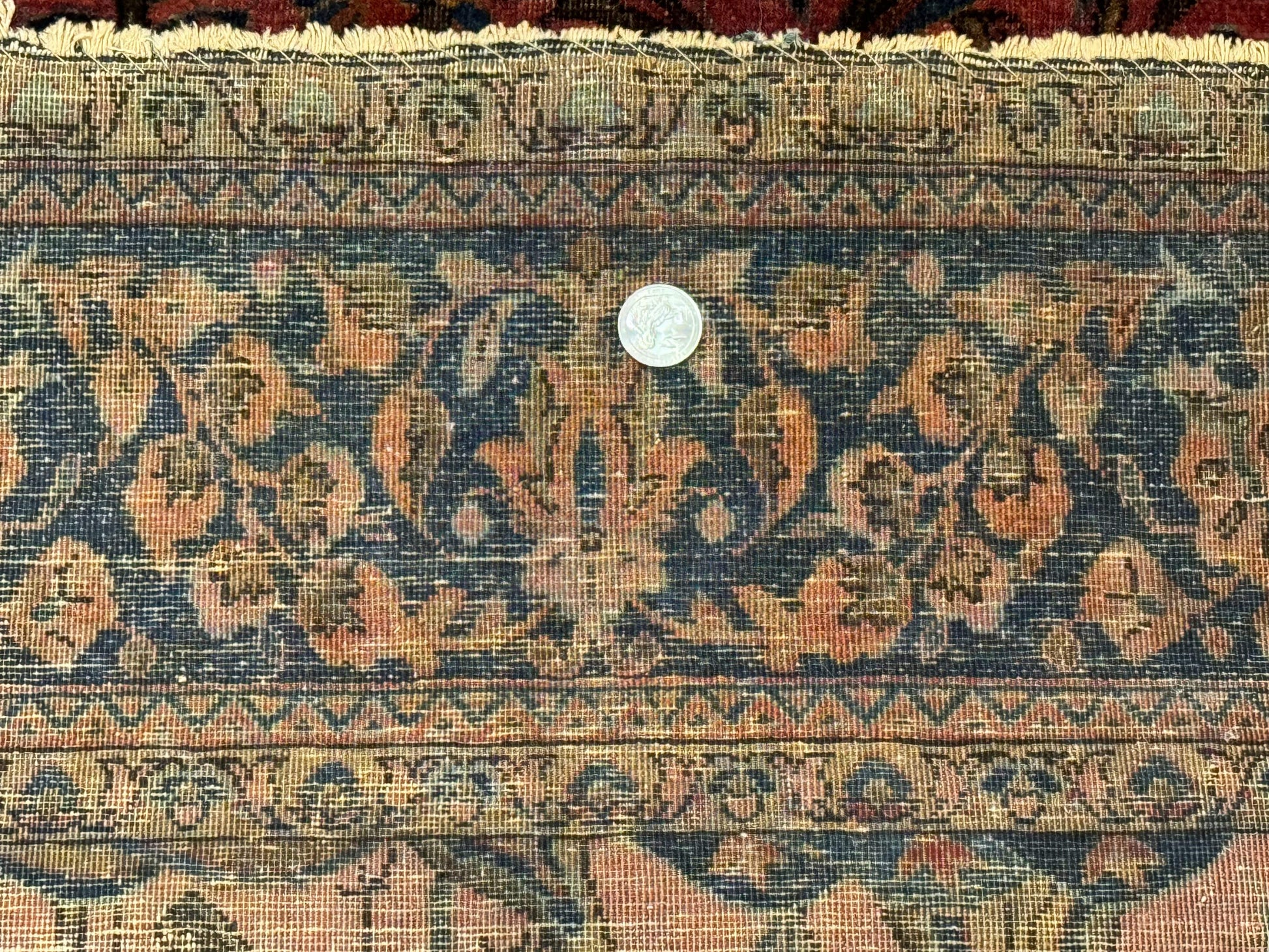 Antique Persian Tree of Life Rug 3x5, Manchester Wool, Bird Pictorials, Fine 240 KPSI, Red Navy Blue - Nuvé