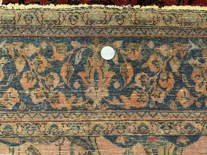 Antique Persian Tree of Life Rug 3x5, Manchester Wool, Bird Pictorials, Fine 240 KPSI, Red Navy Blue - Nuvé