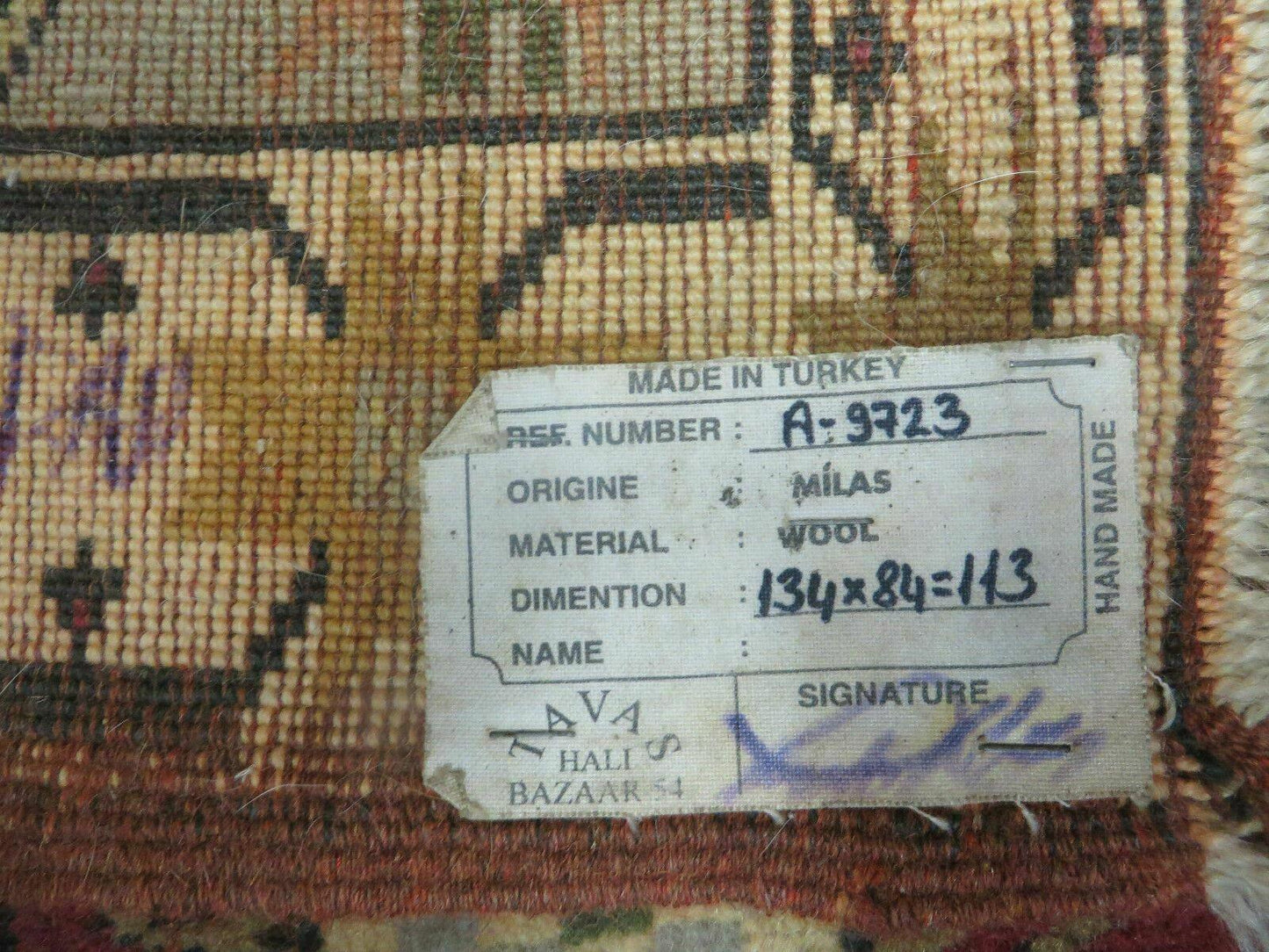 3' X 5' Vintage Handmade Turkish Turkey Oushak MILAS Wool Accent Rug Carpet Nice - Nuvé