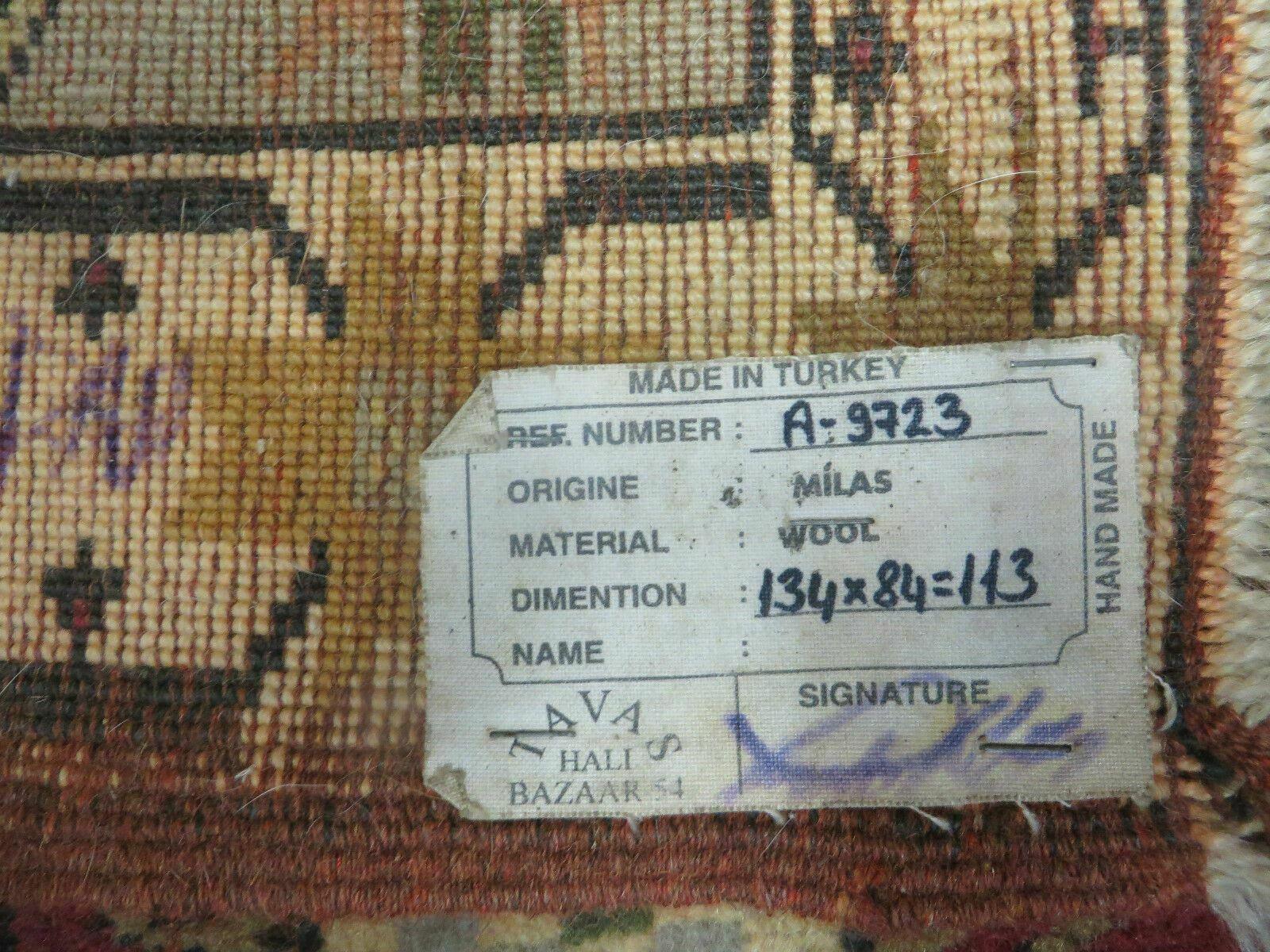 3' X 5' Vintage Handmade Turkish Turkey Oushak MILAS Wool Accent Rug Carpet Nice - Nuvé