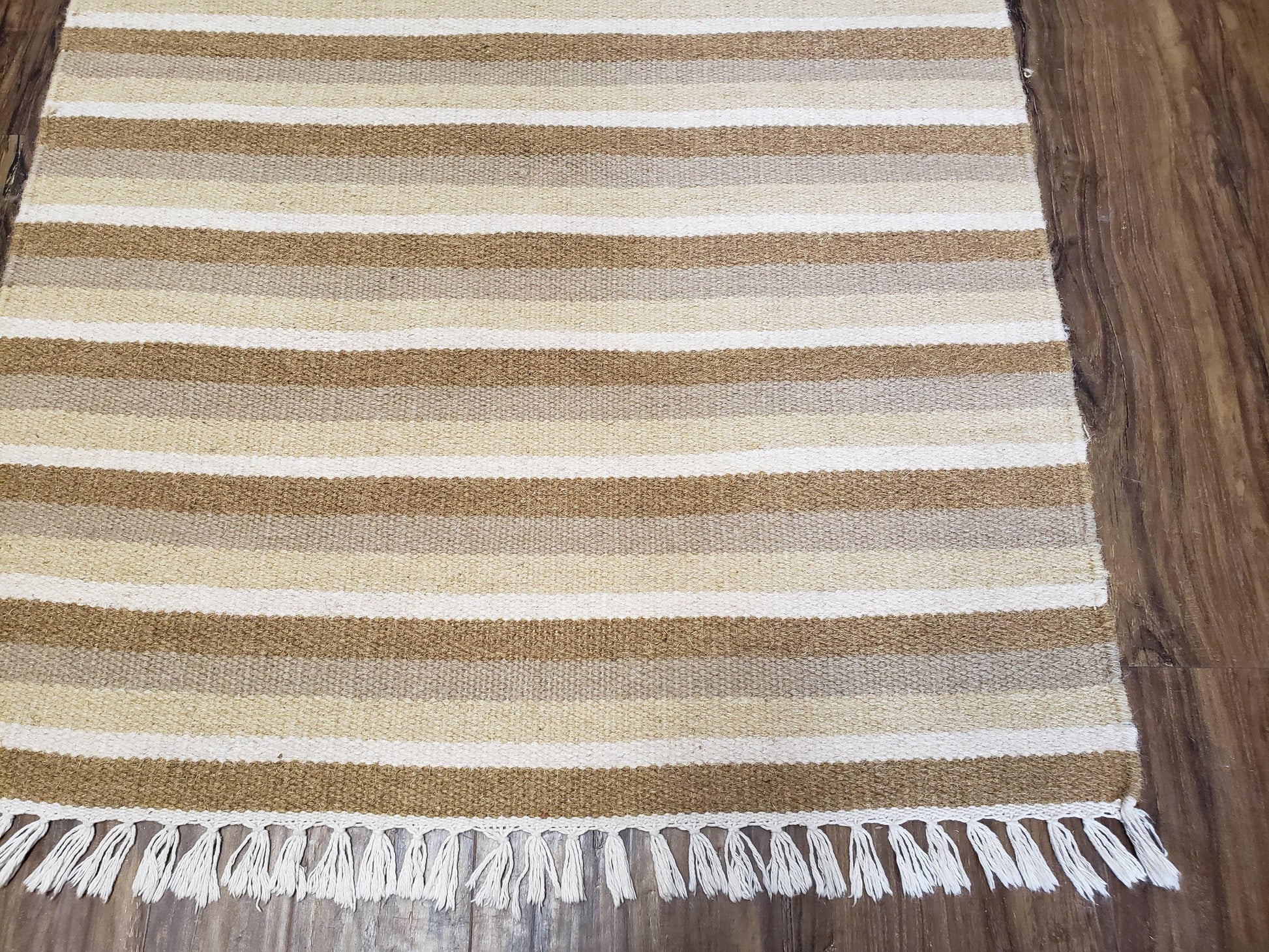 Striped Runner Rug, Flatweave Runner Rug, Hallway Runner, 15 ft Carpet Runner for Hall, Earth Tone Colors, Handmade Hand Woven Farmhouse Rug - Nuvé