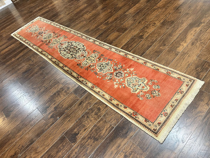 Persian Tabriz Runner Rug 3 x 12, Open Field, Terracotta