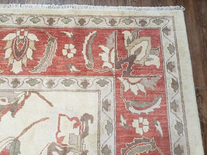 9' X 12' One-Of-A-Kind William Pak Peshawar Hand-knotted Wool Rug Nice