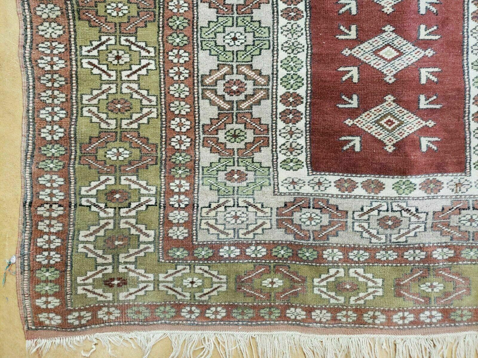 4' X 8' Antique Handmade Turkish Melas Oushak Wool Rug - Nuvé