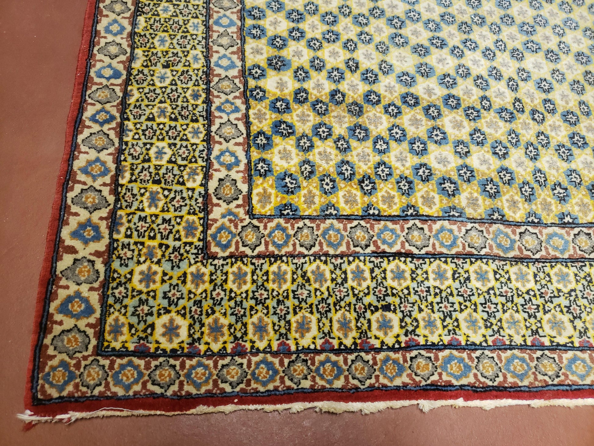 5x7 Authentic Handmade Rug Star Of David Wool Rug Green Rug Gold Rug 4x6 Rug - Nuvé