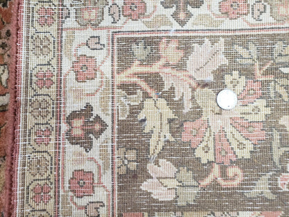 Indo Persian Rug 8x10, Vintage Indian Rug 8 x 10, Fine Hand-Knotted Wool Rug, Rose Clay Red Beige Brown Handmade Area Rug, Floral Medallion - Nuvé