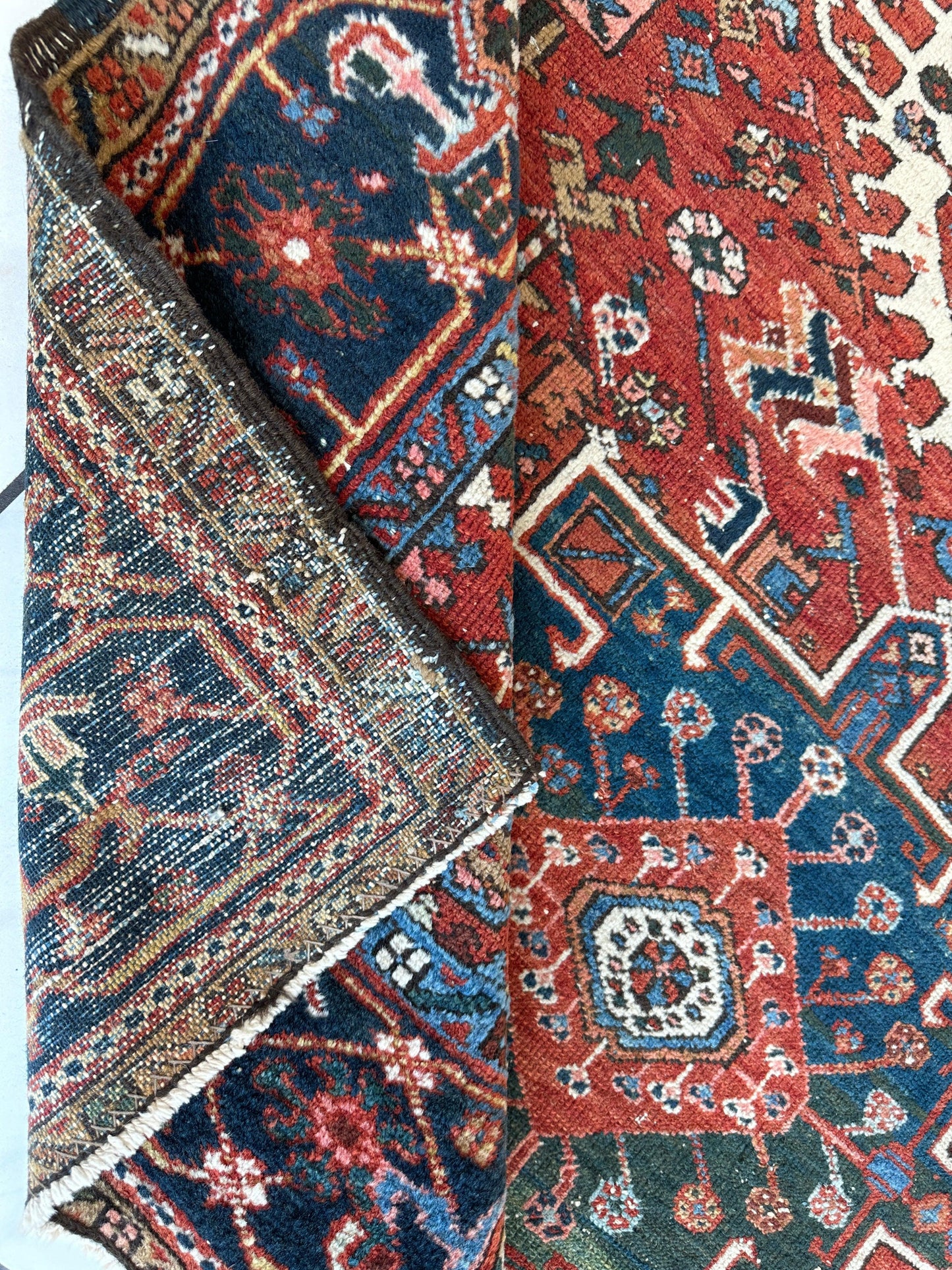 KARAJA Persian Antique Heriz Rug  4'9" x 6' - Nuvé