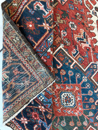 KARAJA Persian Antique Heriz Rug  4'9" x 6' - Nuvé