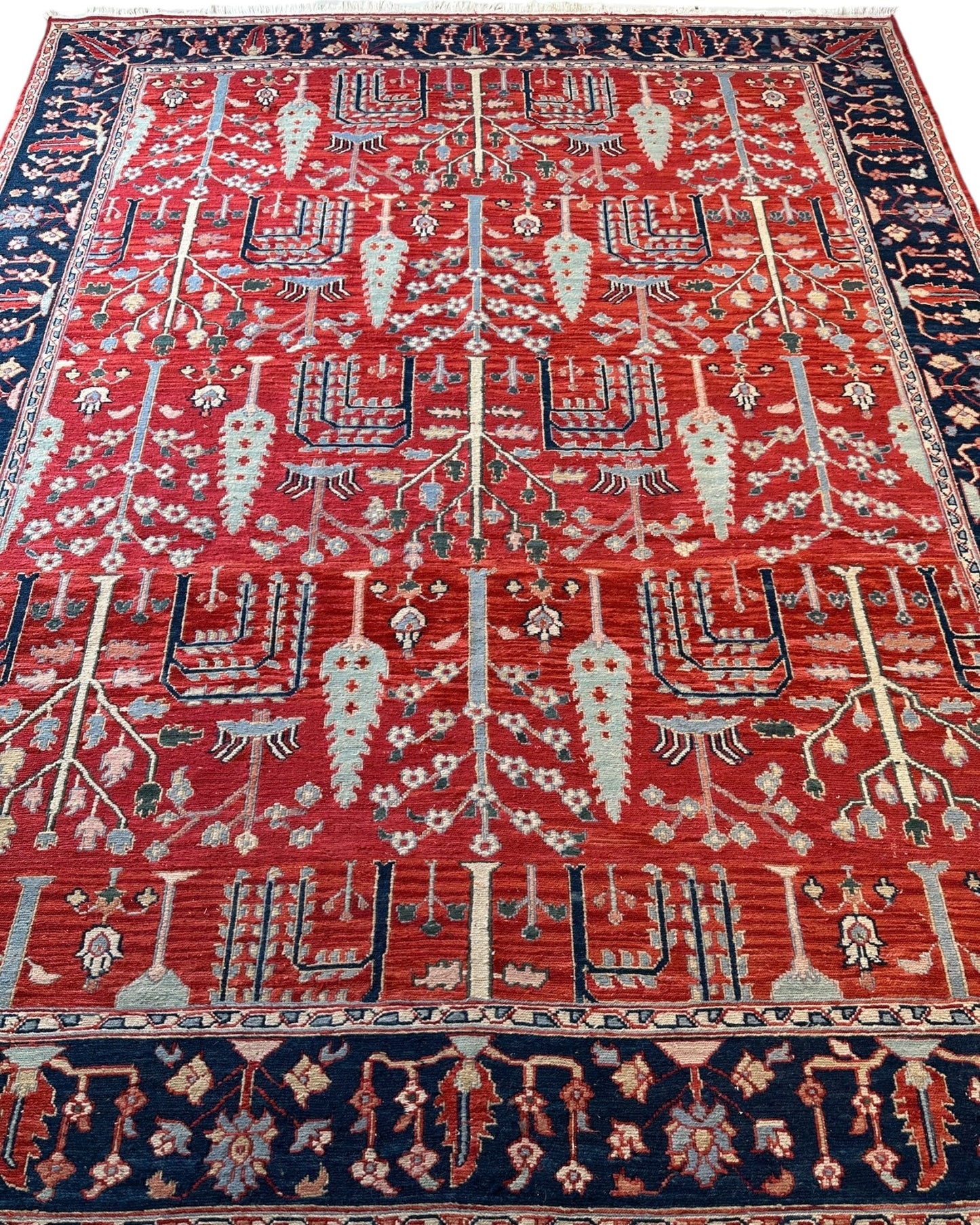 Handwoven Soumak Multicolor Wool Area Rug – 8’ x 10’ - Nuvé